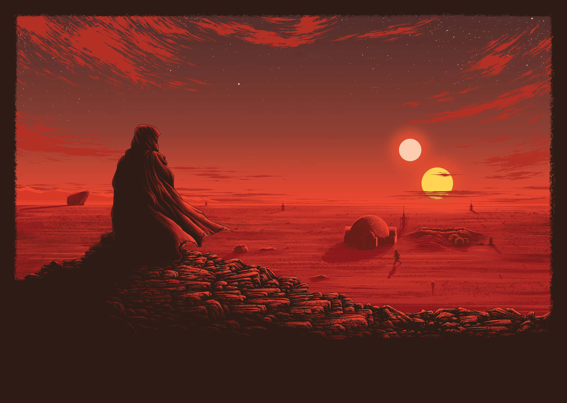 Obi-Wan In Stonehill Tatooine Background