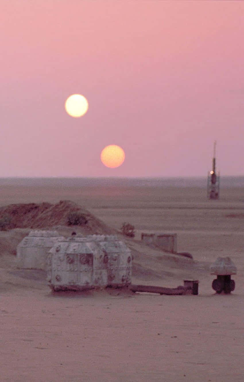 Bakgrundsbildpå Solnedgången I Tatooine