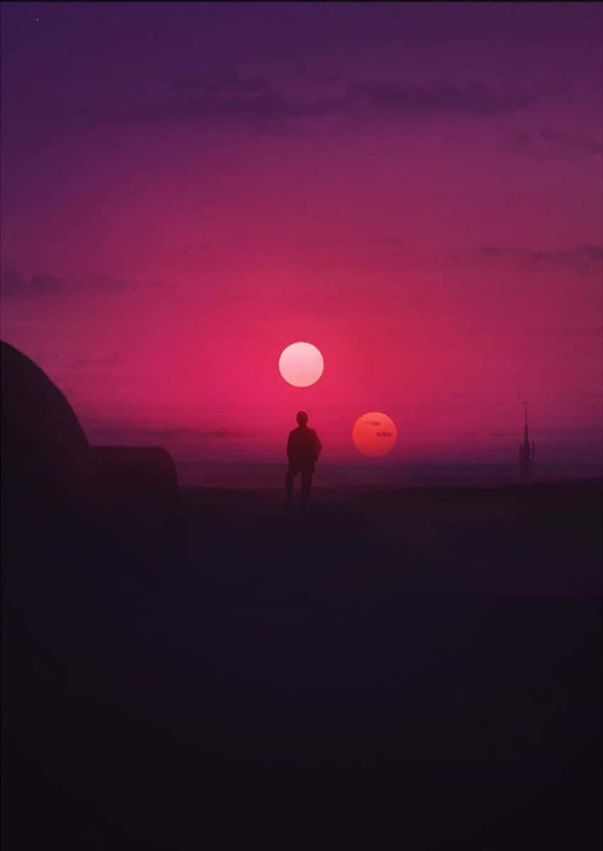 Man Figure In Tatooine Background