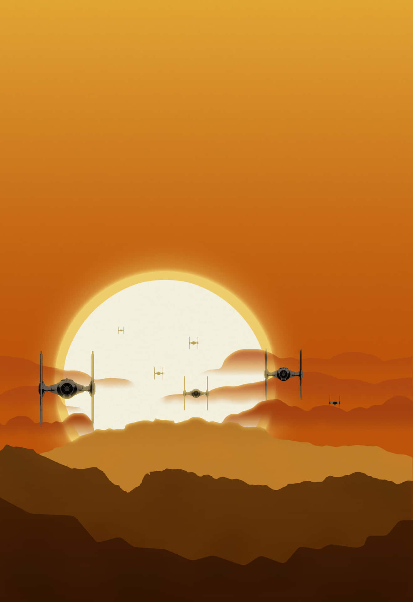 TIE Fighter In Sky Tatooine Background