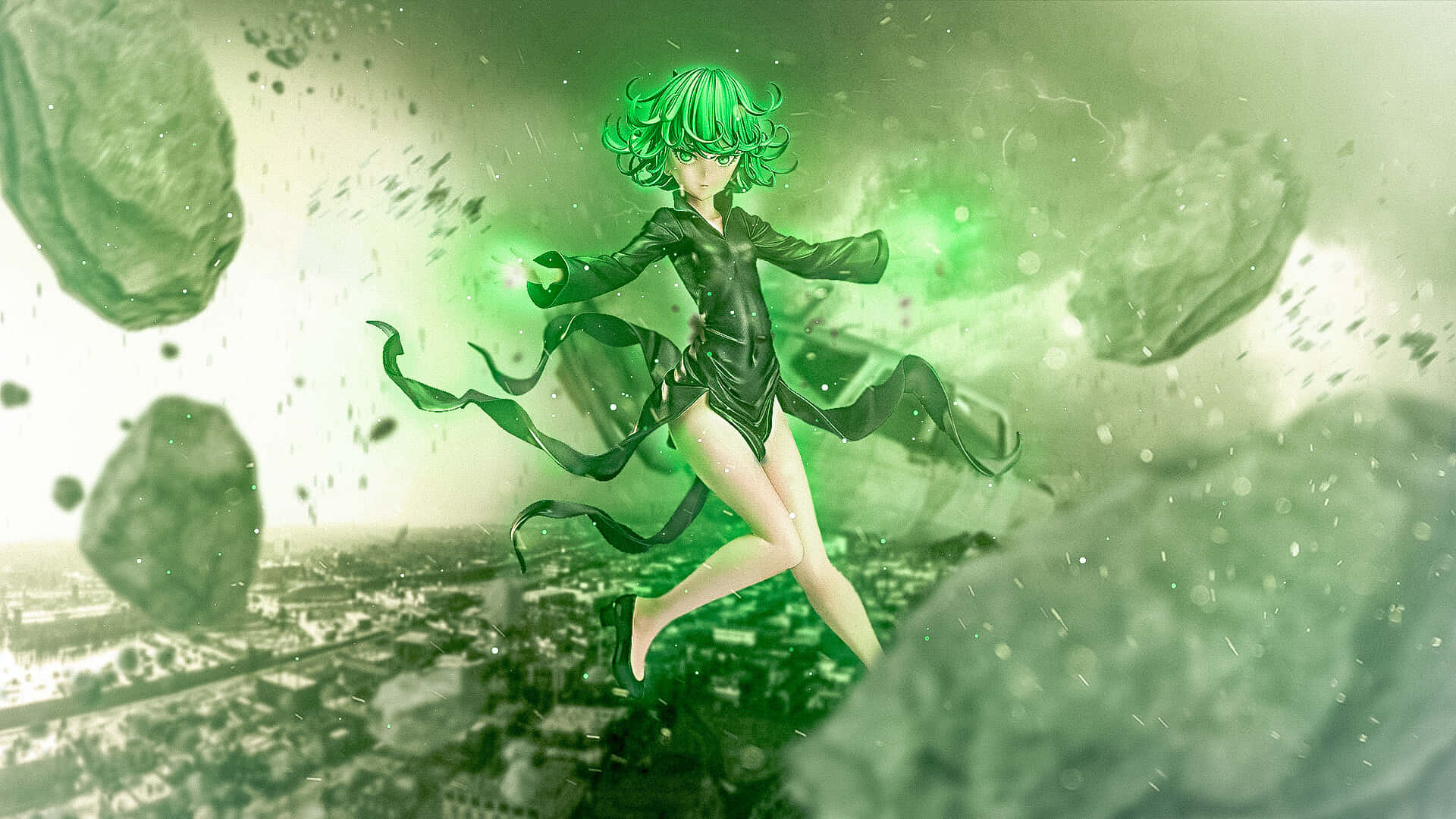 Powerful Tatsumaki Unleashing her Psychic Abilities Wallpaper