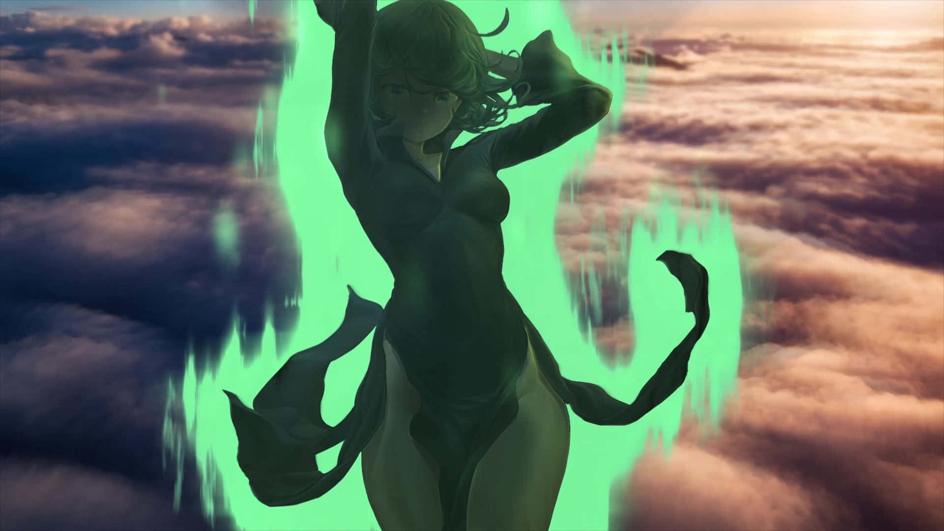 Intense Tatsumaki Unleashing Her Psychic Power Wallpaper