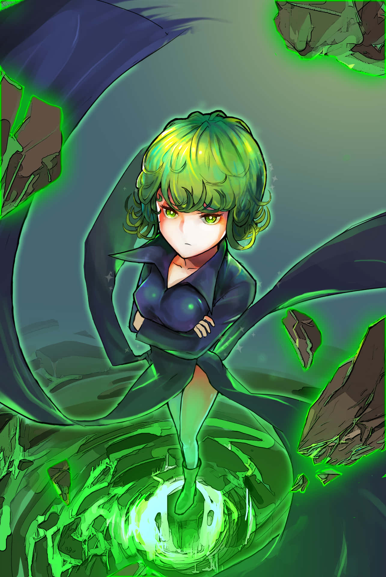 Powerful Tatsumaki Unleashing her Psychic Abilities Wallpaper