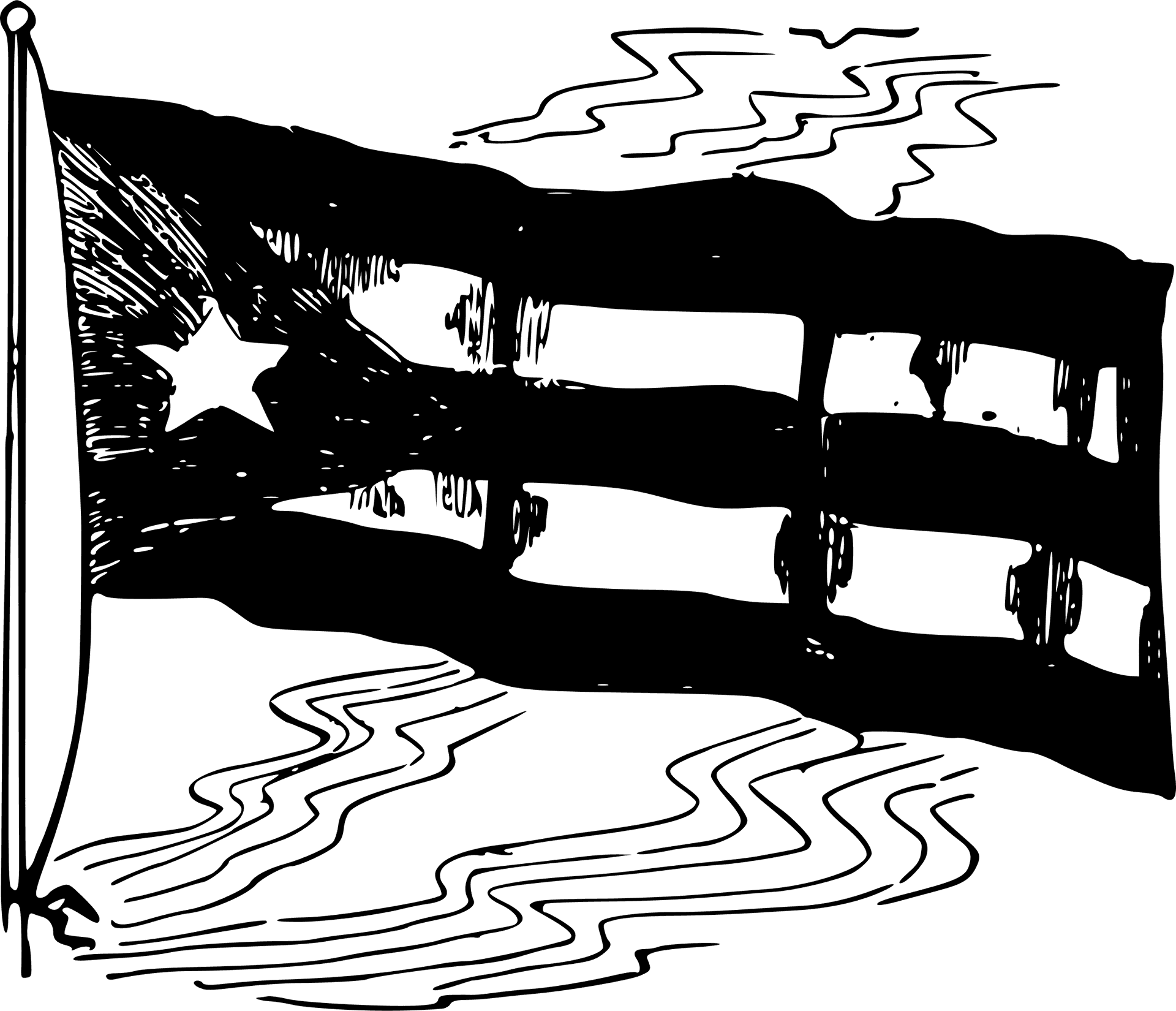 Tattered American Flag Drawing PNG