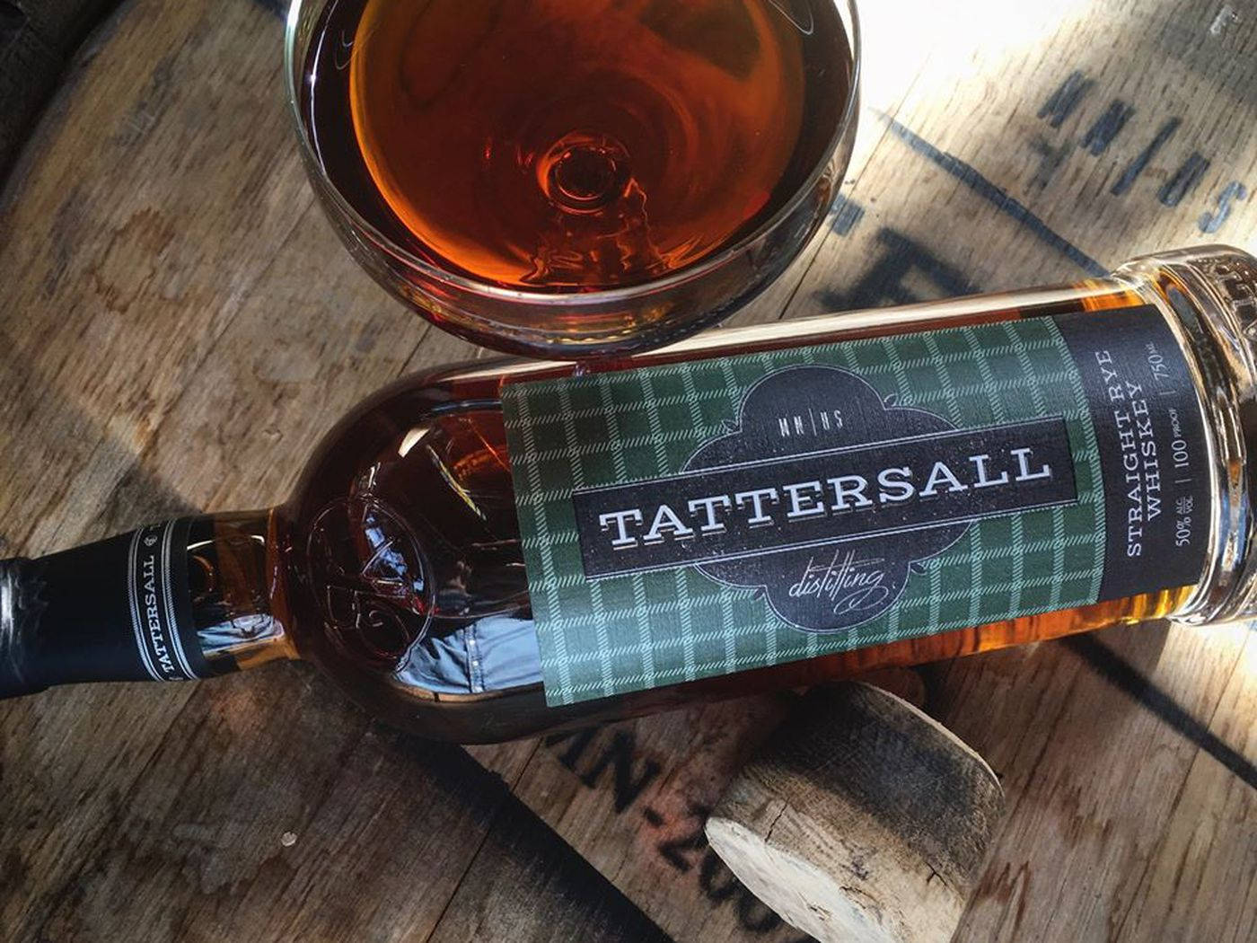 Tattersall Distillery's Premium Straight Rye Whiskey Bottle Wallpaper