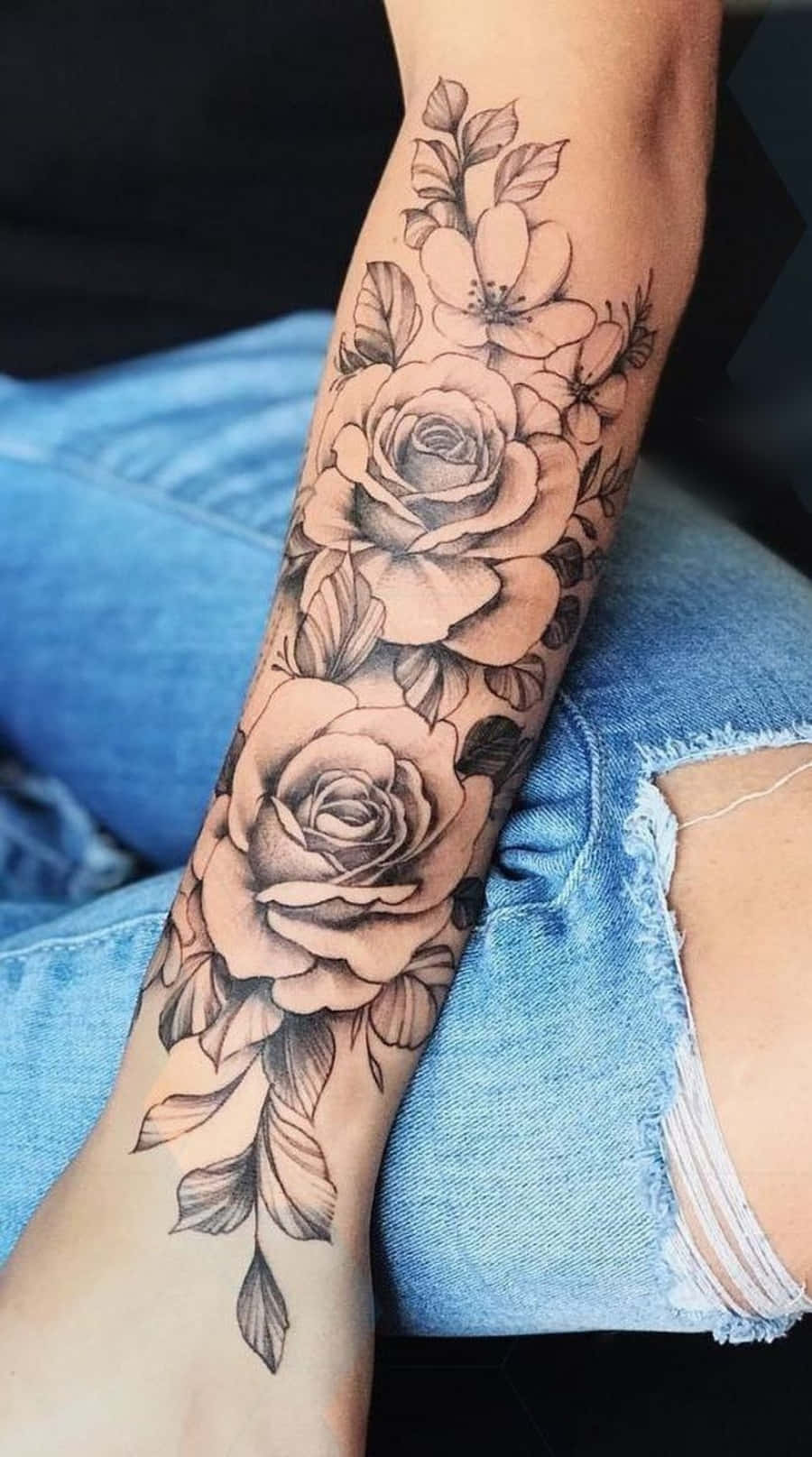 Download Rose Flowers Tattoo Arm Picture | Wallpapers.Com