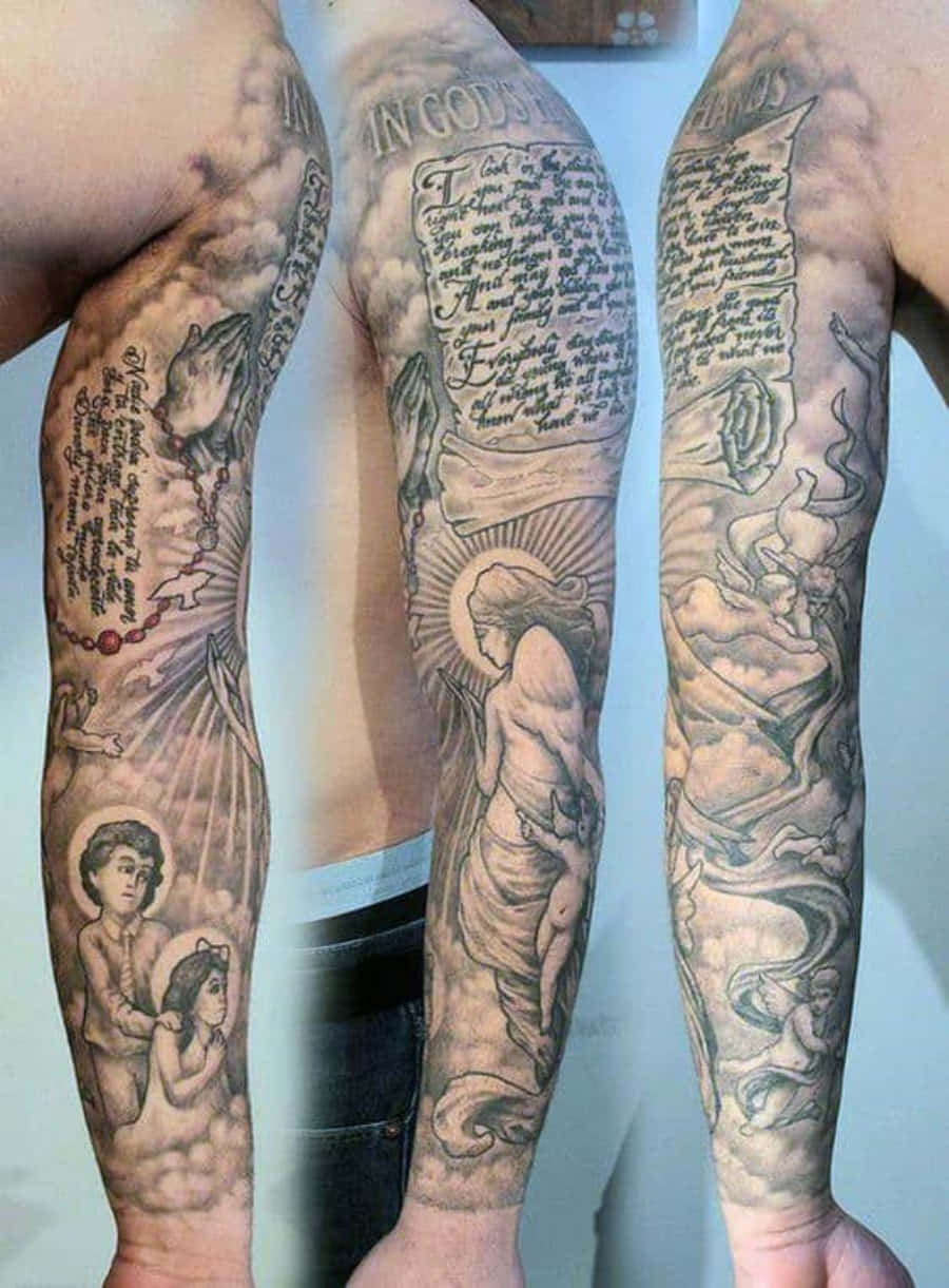 Änglaroch Bibelord Tatuering På Armen Bild