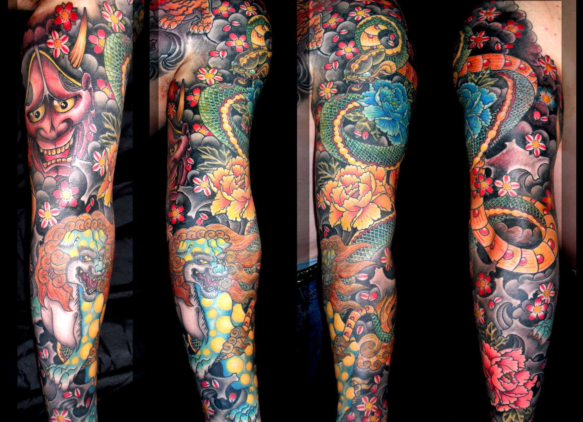 A Man With A Colorful Tattoo On His Arm