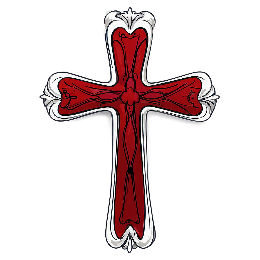 Tattoo Style Cross Outline Png Gbt90 PNG