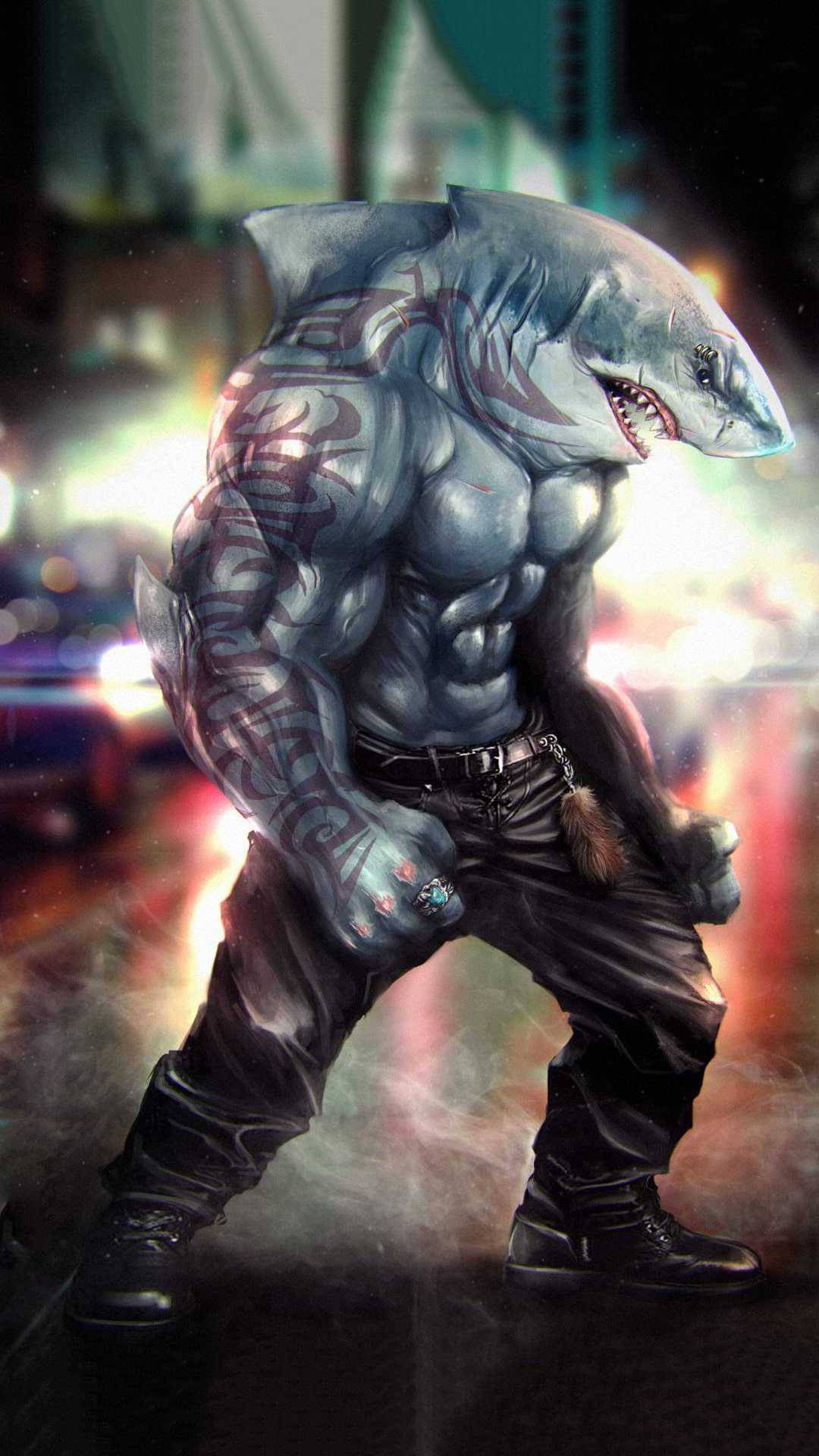 Tatueradeking Shark Digital Art. Wallpaper