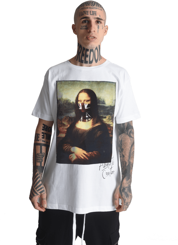 Tattooed Man Mona Lisa Shirt PNG