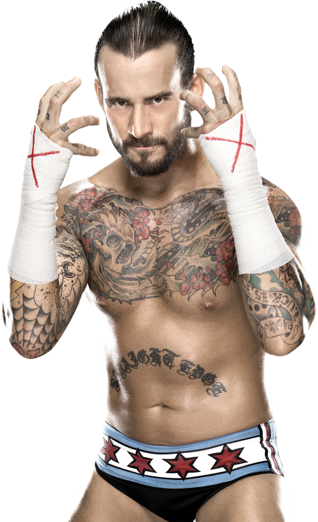 Tattooed Wrestler Posing PNG