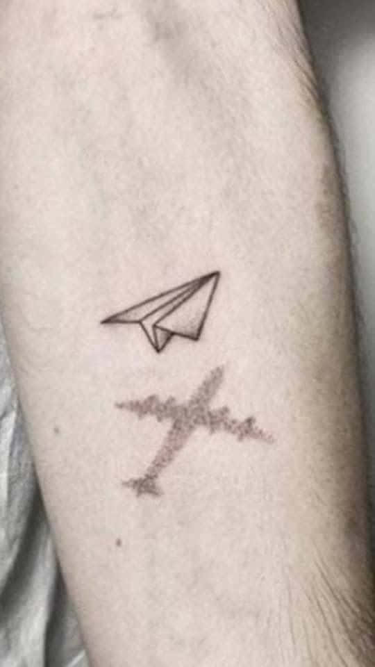 Tattoos Paper Airplane On Forearm Pictures