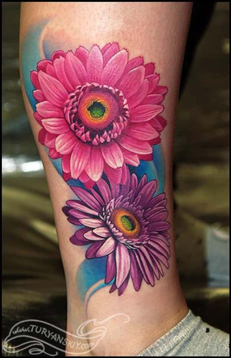 Tattoos Colorful Pink Flower Pictures