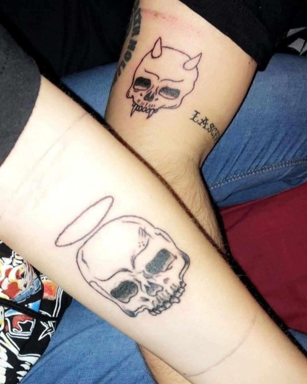 Tattoos Matching Skull Design On Arm Pictures