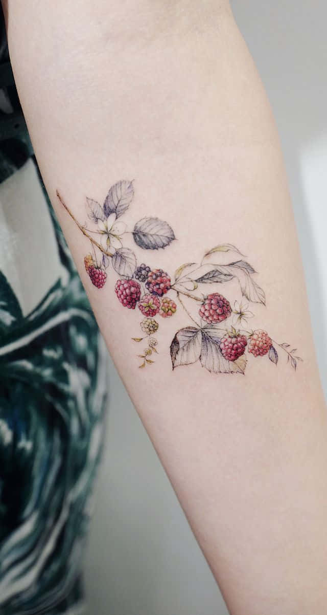 Tattoos Raspberry Fruit On Forearm Pictures
