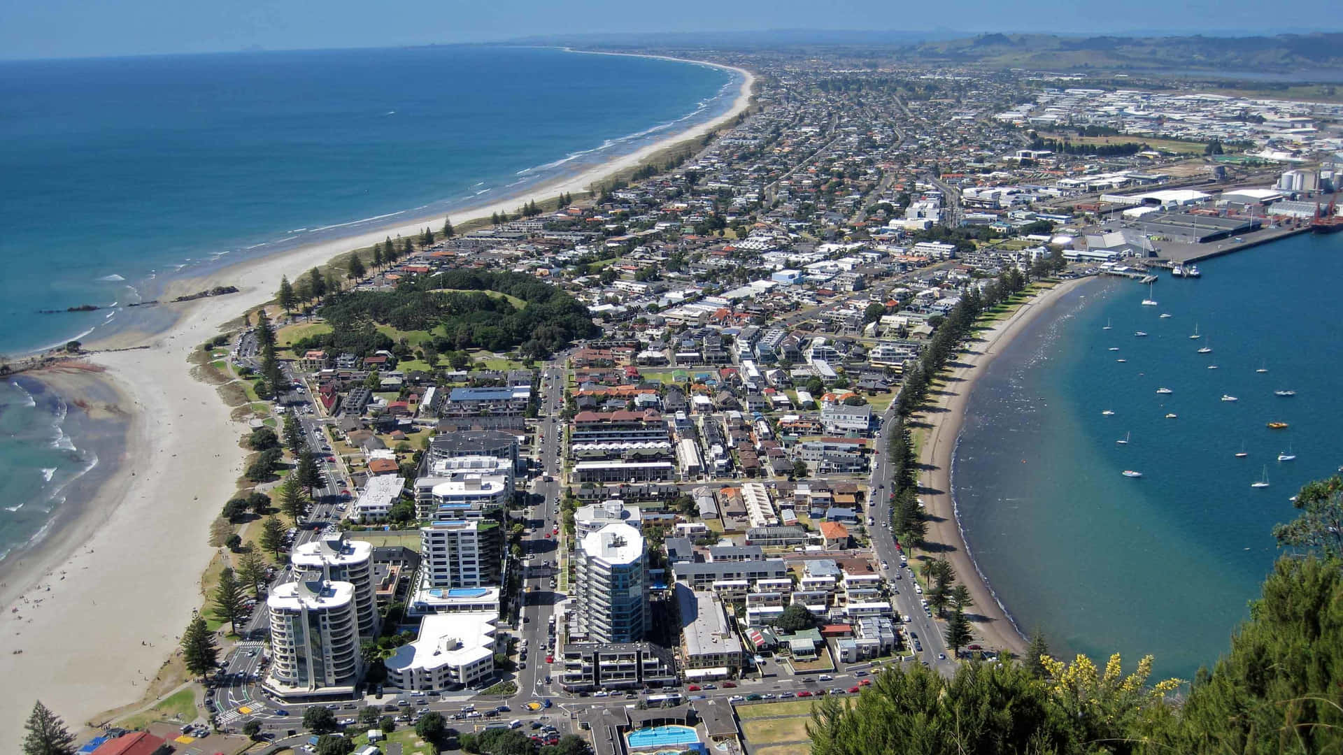 Tauranga Aerial View New Zealand Wallpaper