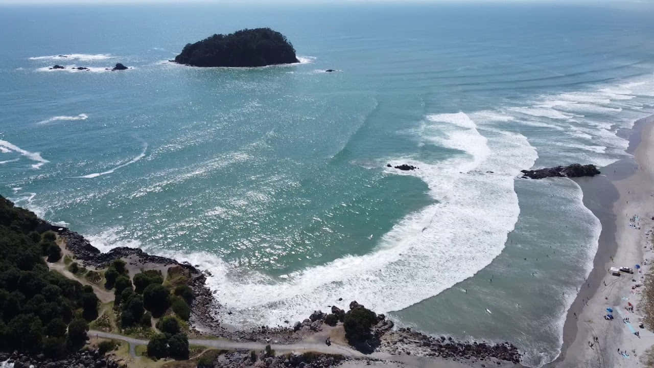 Tauranga Coastal Aerial View Wallpaper
