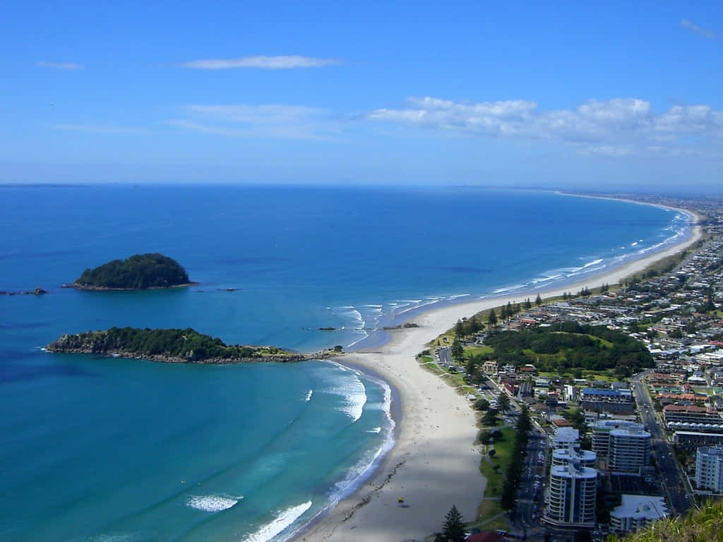 Tauranga Coastline Aerial View Wallpaper