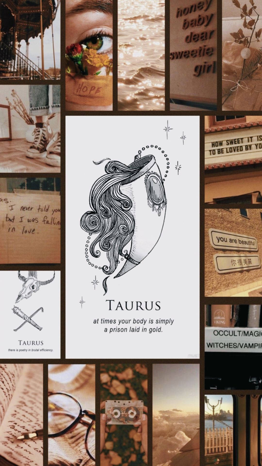 Taurus Æstetisk Iphone Låseskærmstema Wallpaper