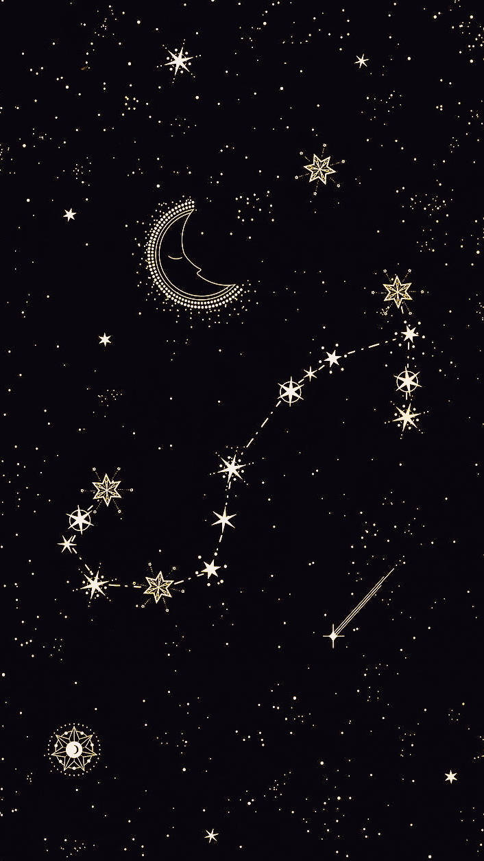 A Starry Night With Stars And Constellations Wallpaper