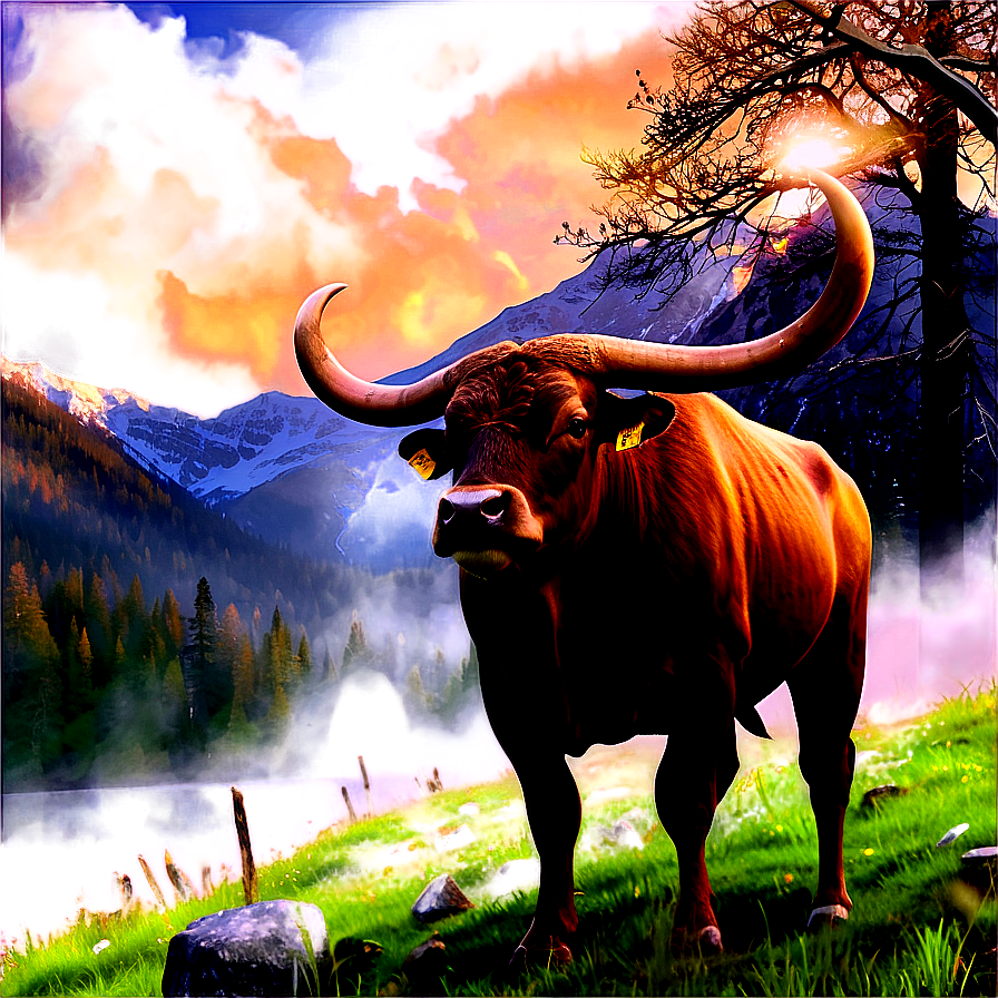 Taurus In Nature Scene Png Lol85 PNG
