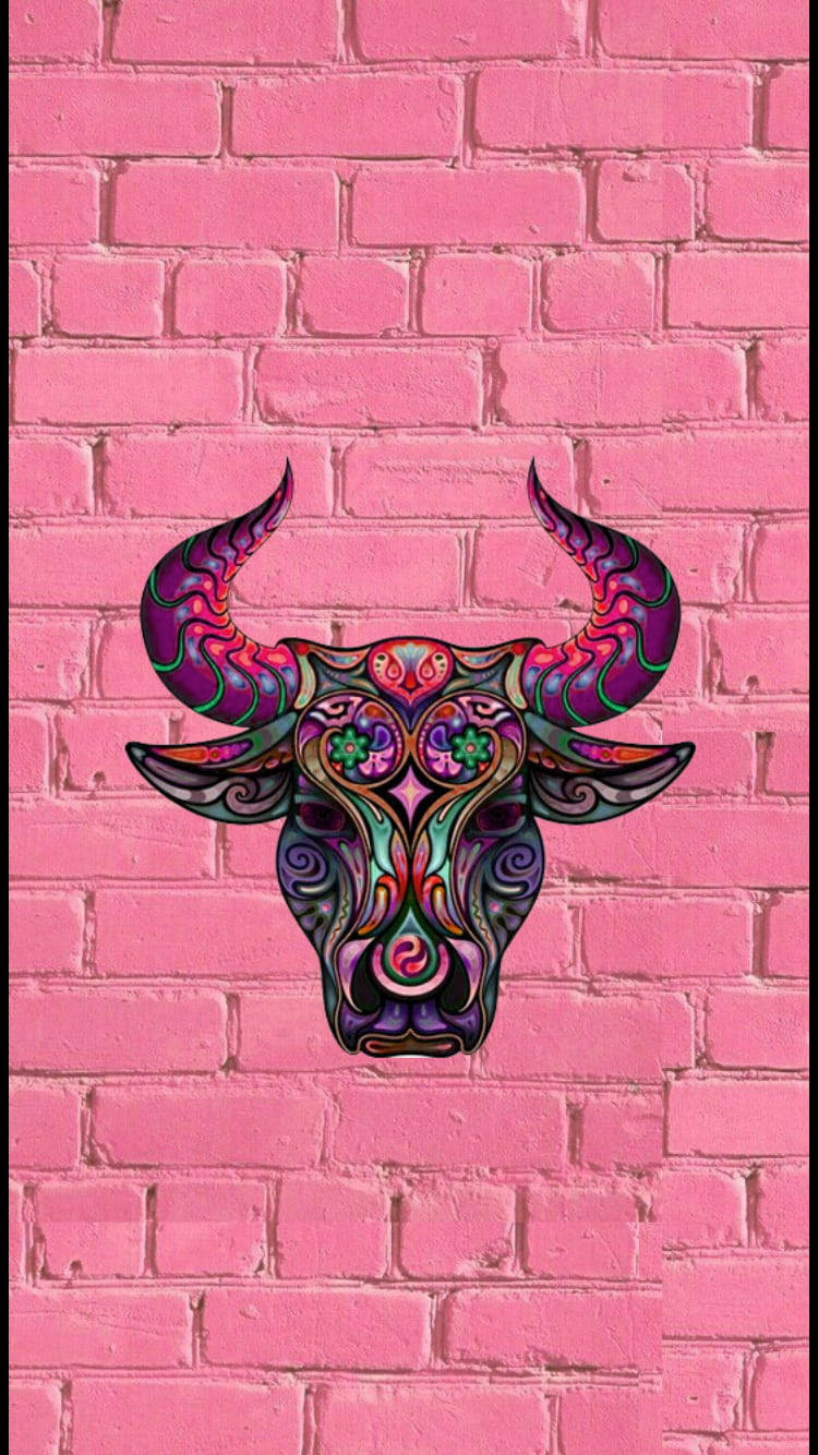 Taurus Mesoamerican Pink Wall Wallpaper