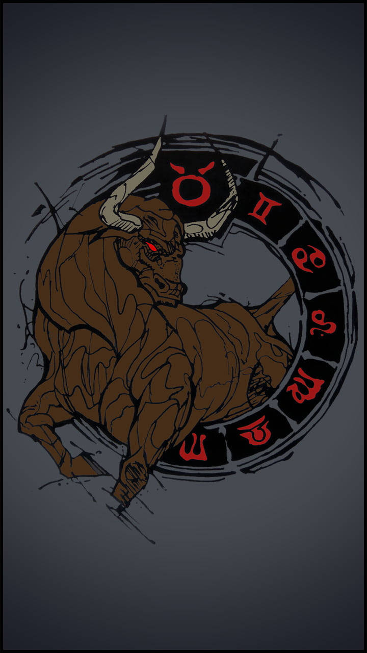 Taurus Raging Symbols Circle Wallpaper