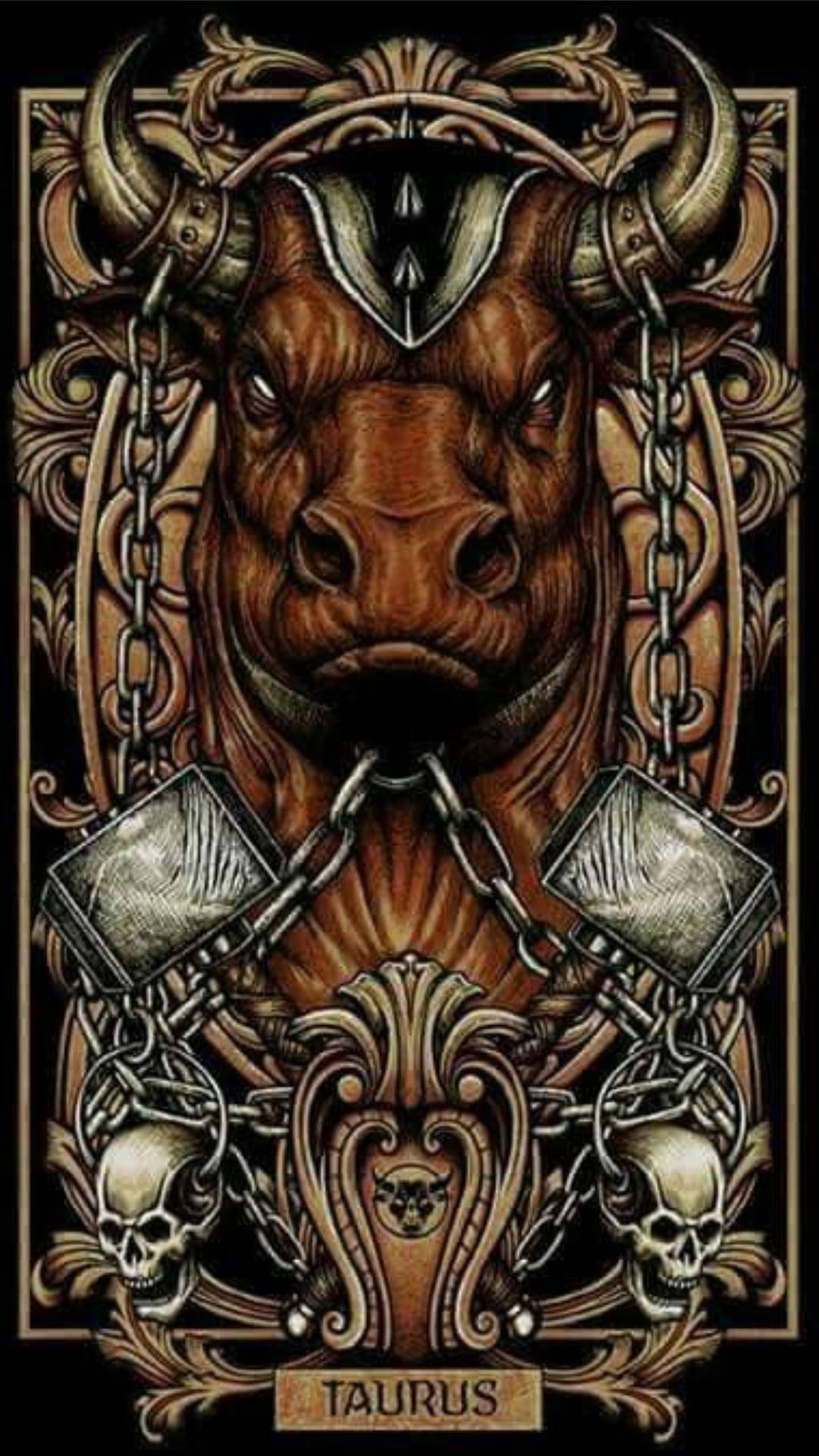 Taurus Zodiac Heavy Metal Tarot Wallpaper