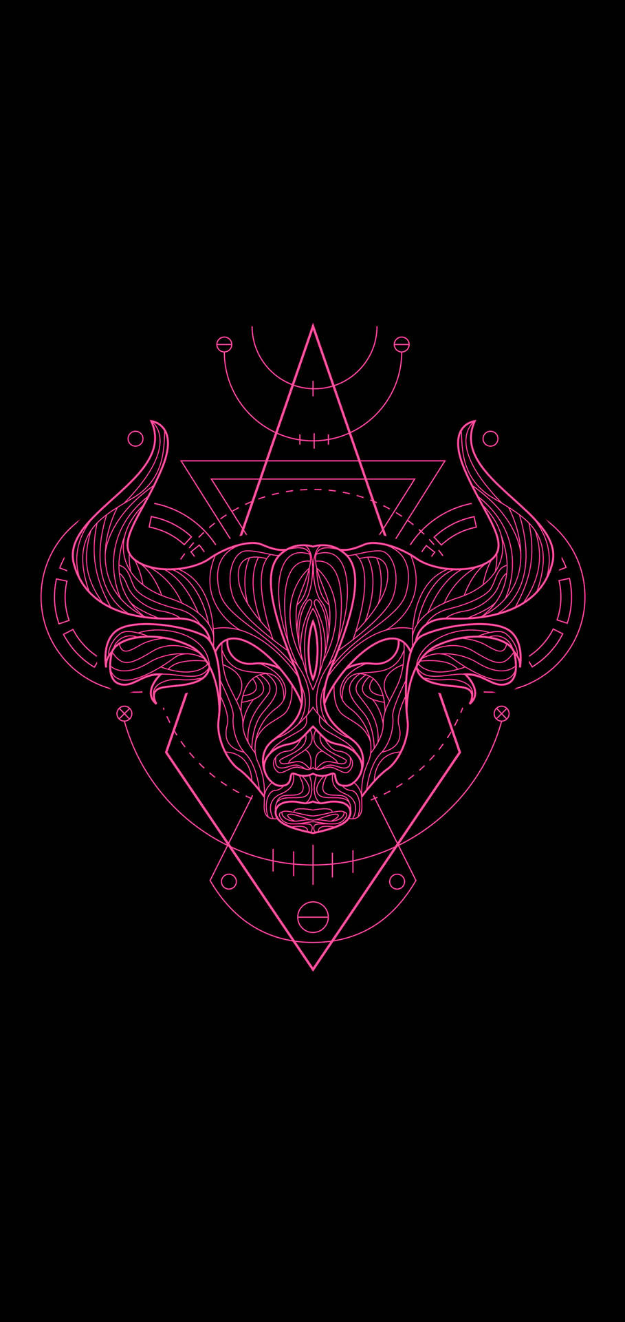 Taurus Zodiac Pink Line Work