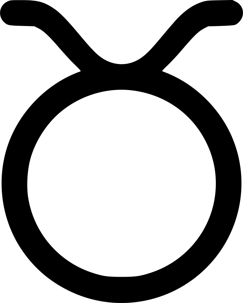 Taurus Zodiac Symbol Black PNG