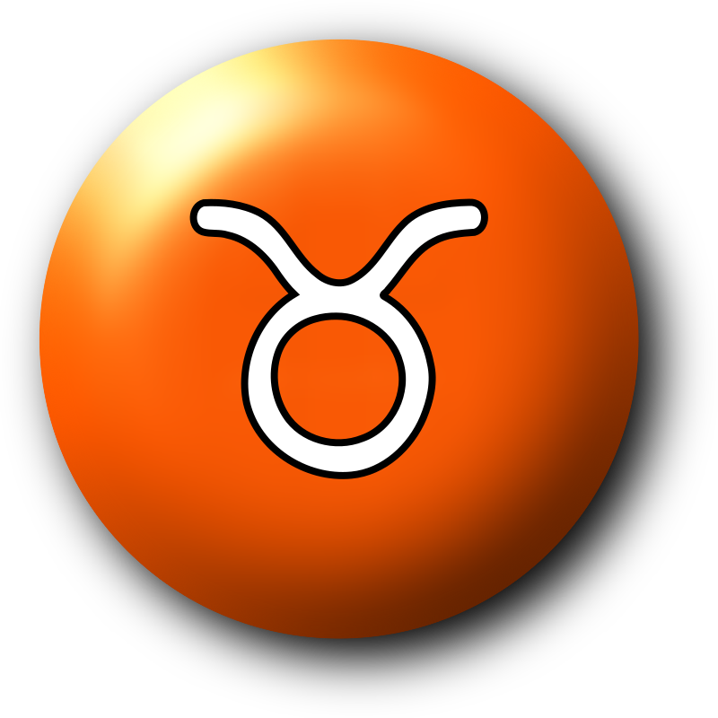 Taurus Zodiac Symbol Button PNG