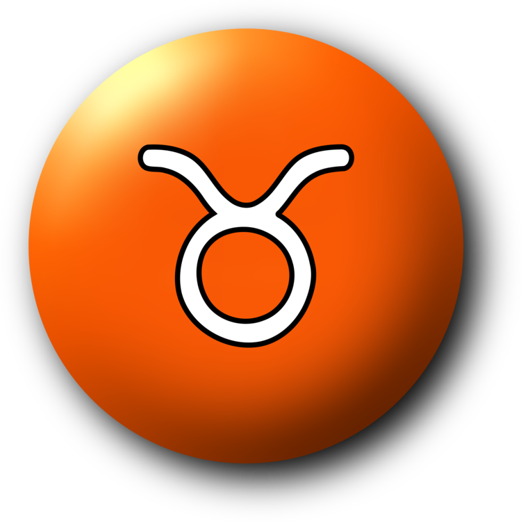 Taurus Zodiac Symbol Button PNG