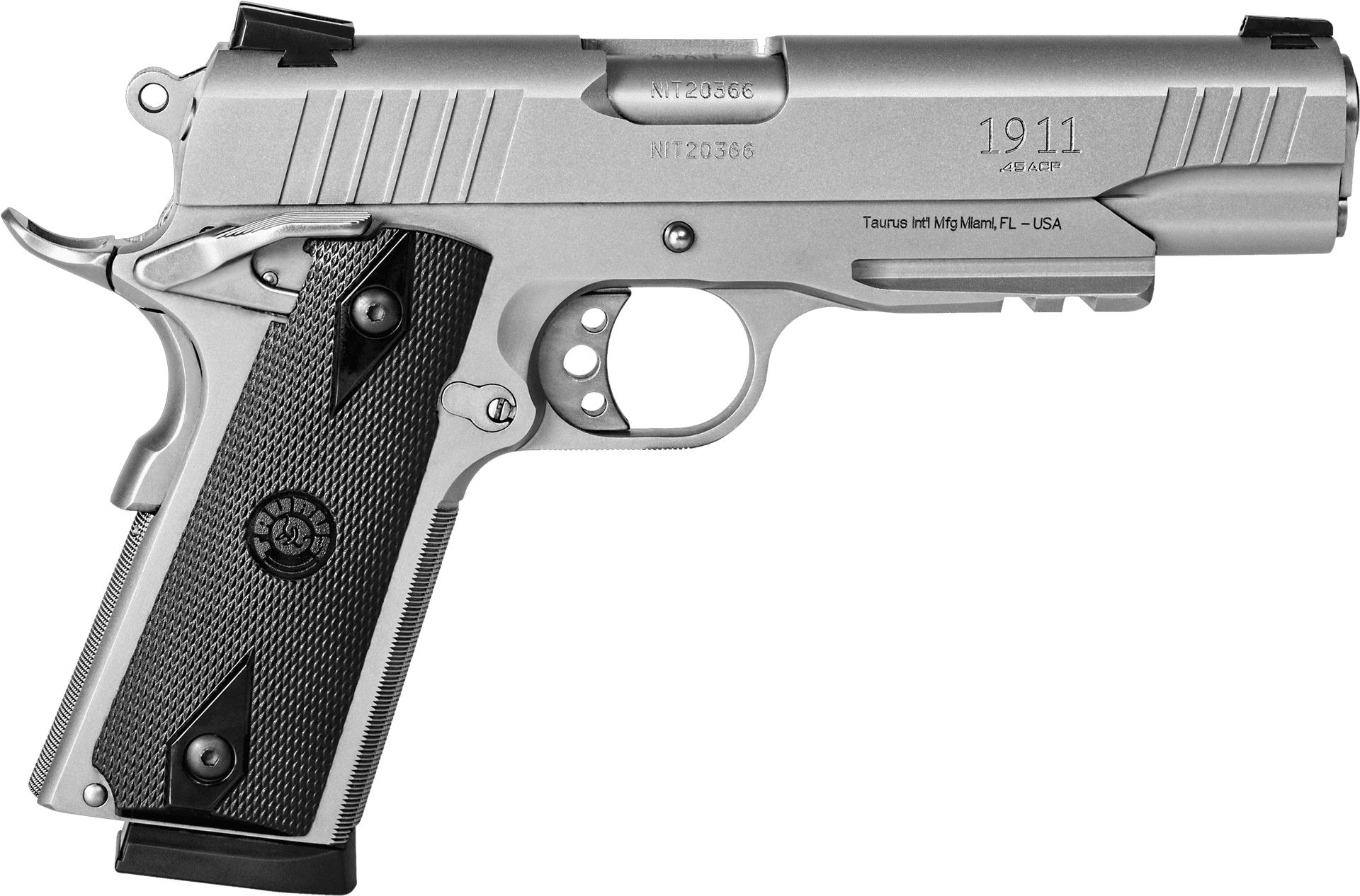 Taurus1911 Silver Pistol PNG