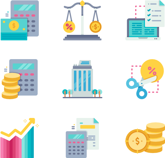 Tax Concepts Icons Set PNG