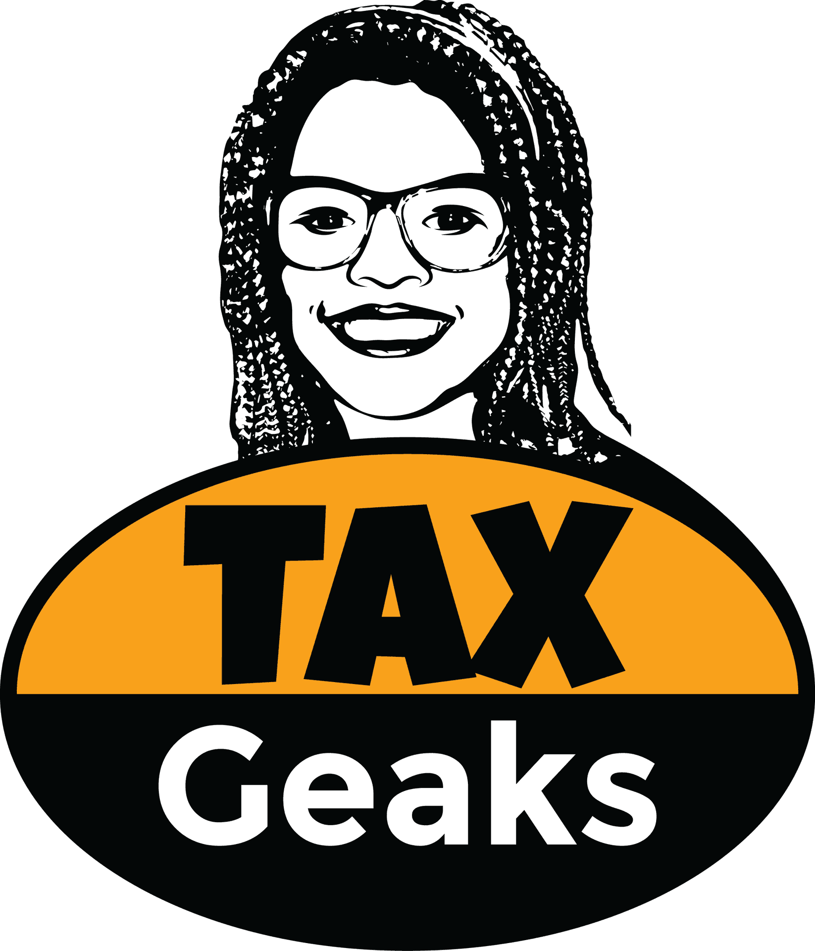 Tax Geeks Logowith Female Character PNG