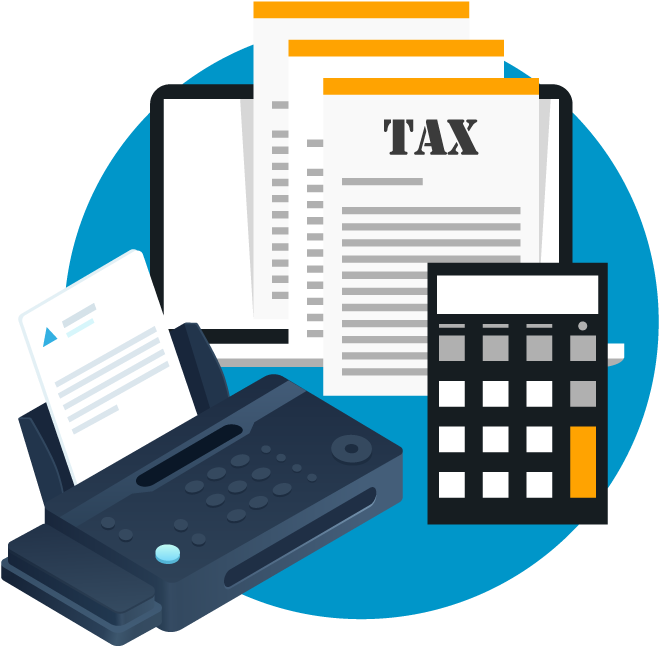 Tax Preparation Tools Vector Illustration PNG