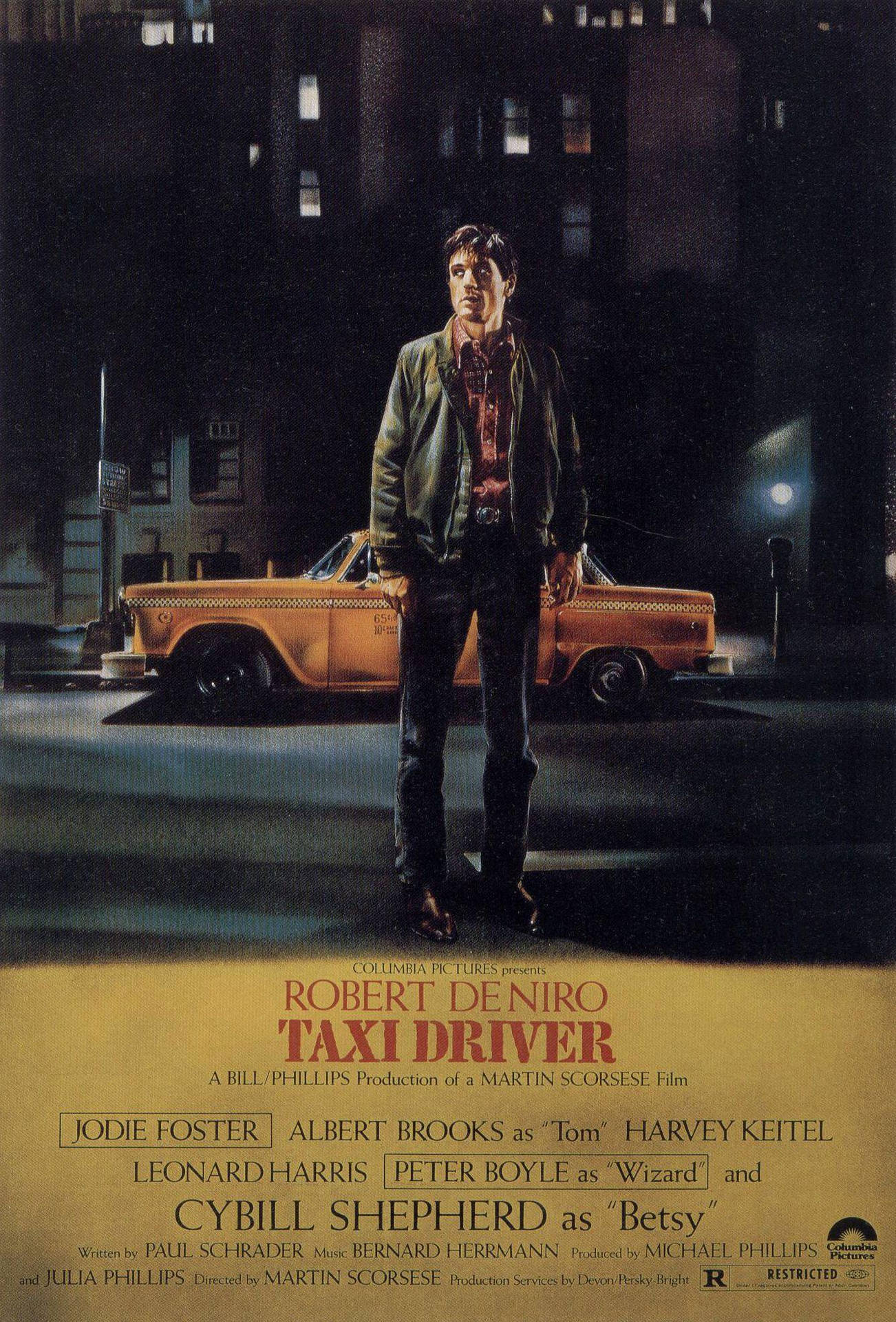 Taxi Driver Hollywood Suspense Poster Wallpaper
