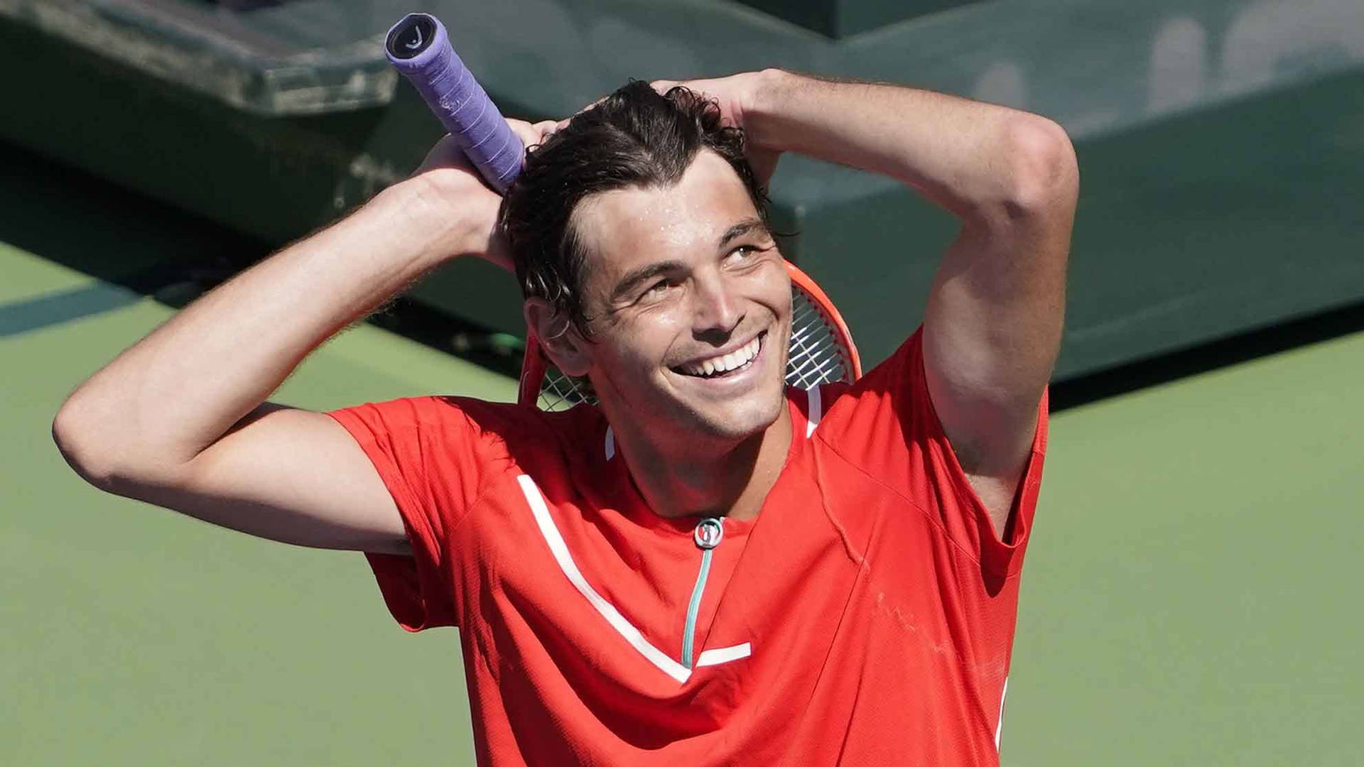 Taylor Fritz In Red Shirt Wallpaper