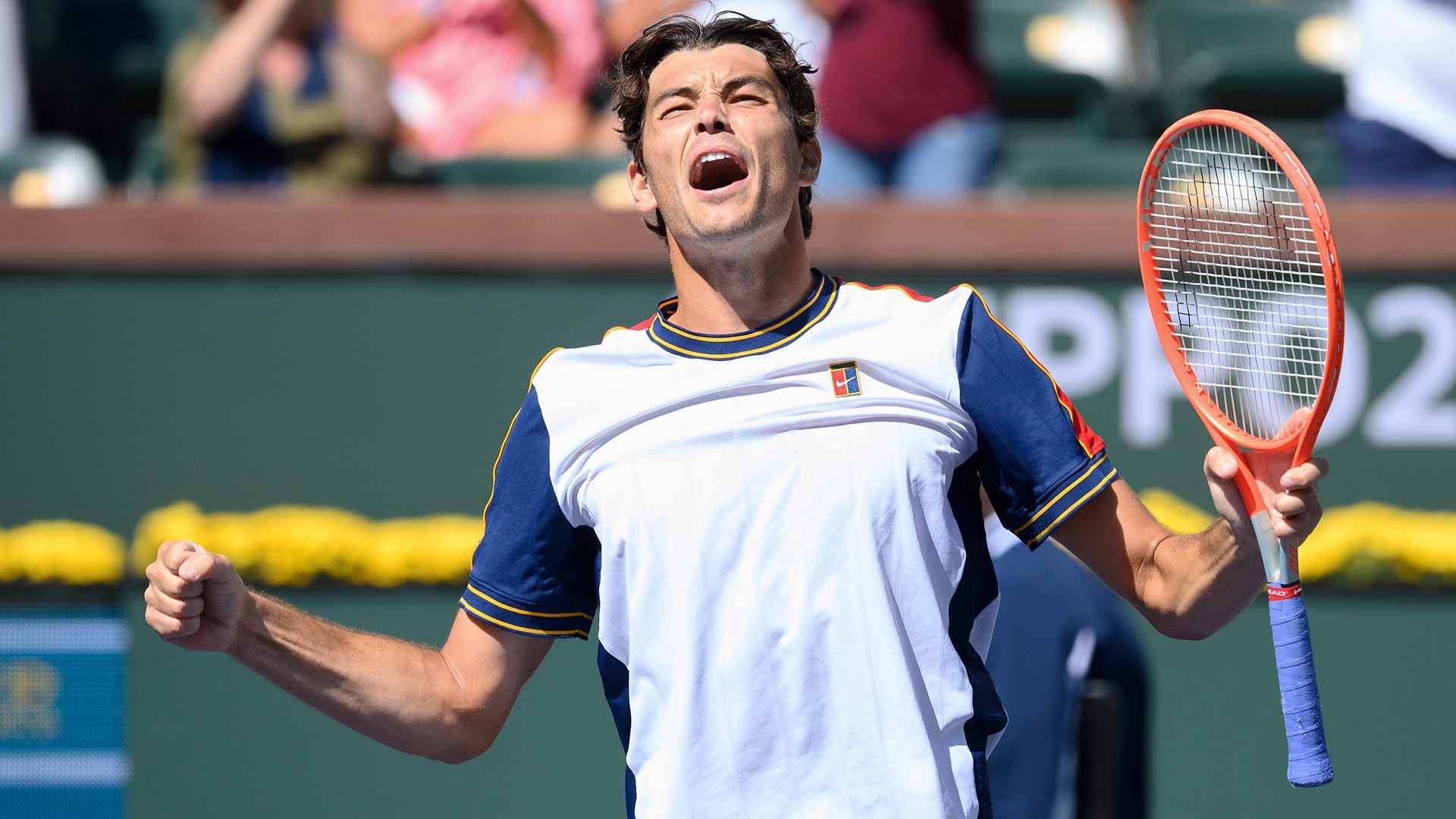 Taylor Fritz Shouting In Victory Wallpaper