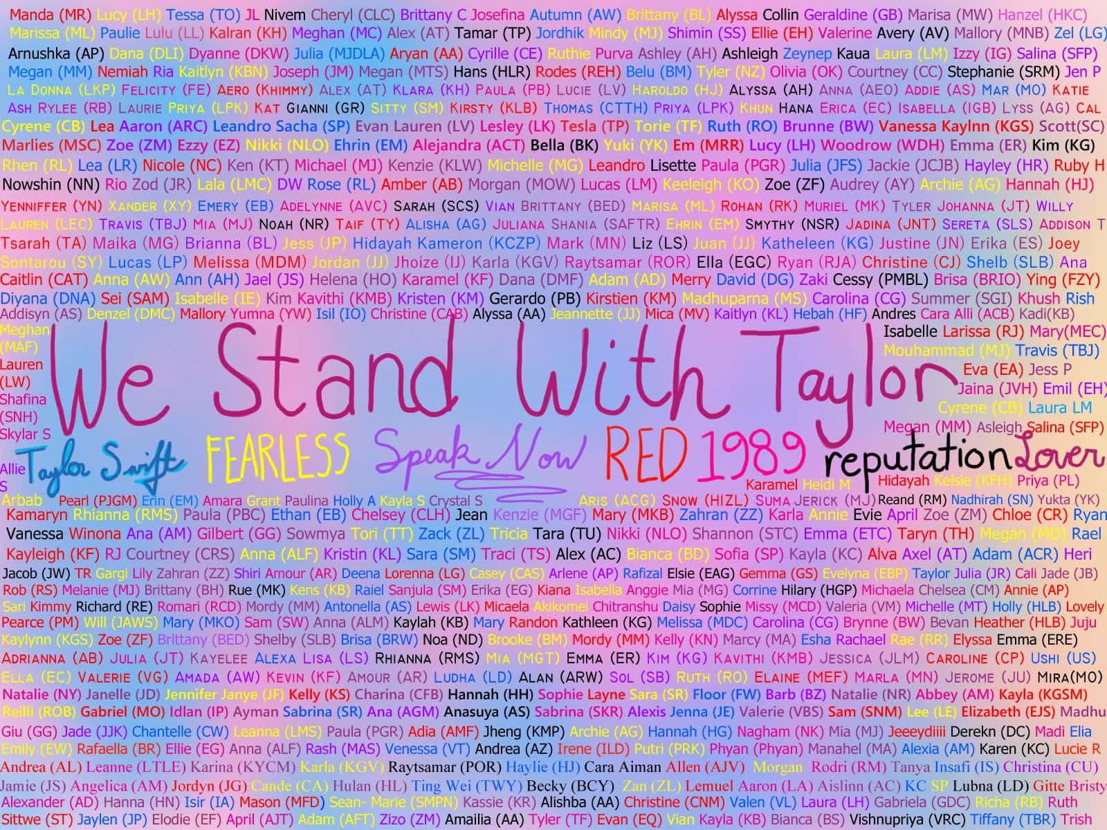 Taylor Swift Albumsand Fan Names Collage Wallpaper
