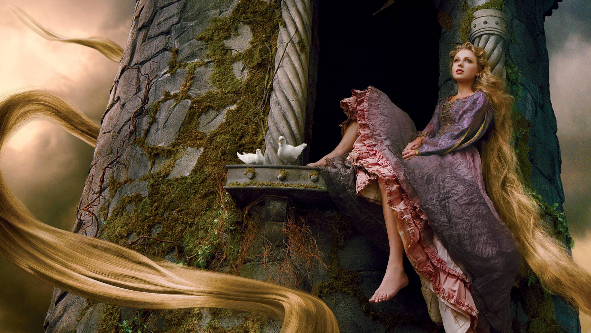 Taylor Swift stuns in the role of Rapunzel Wallpaper