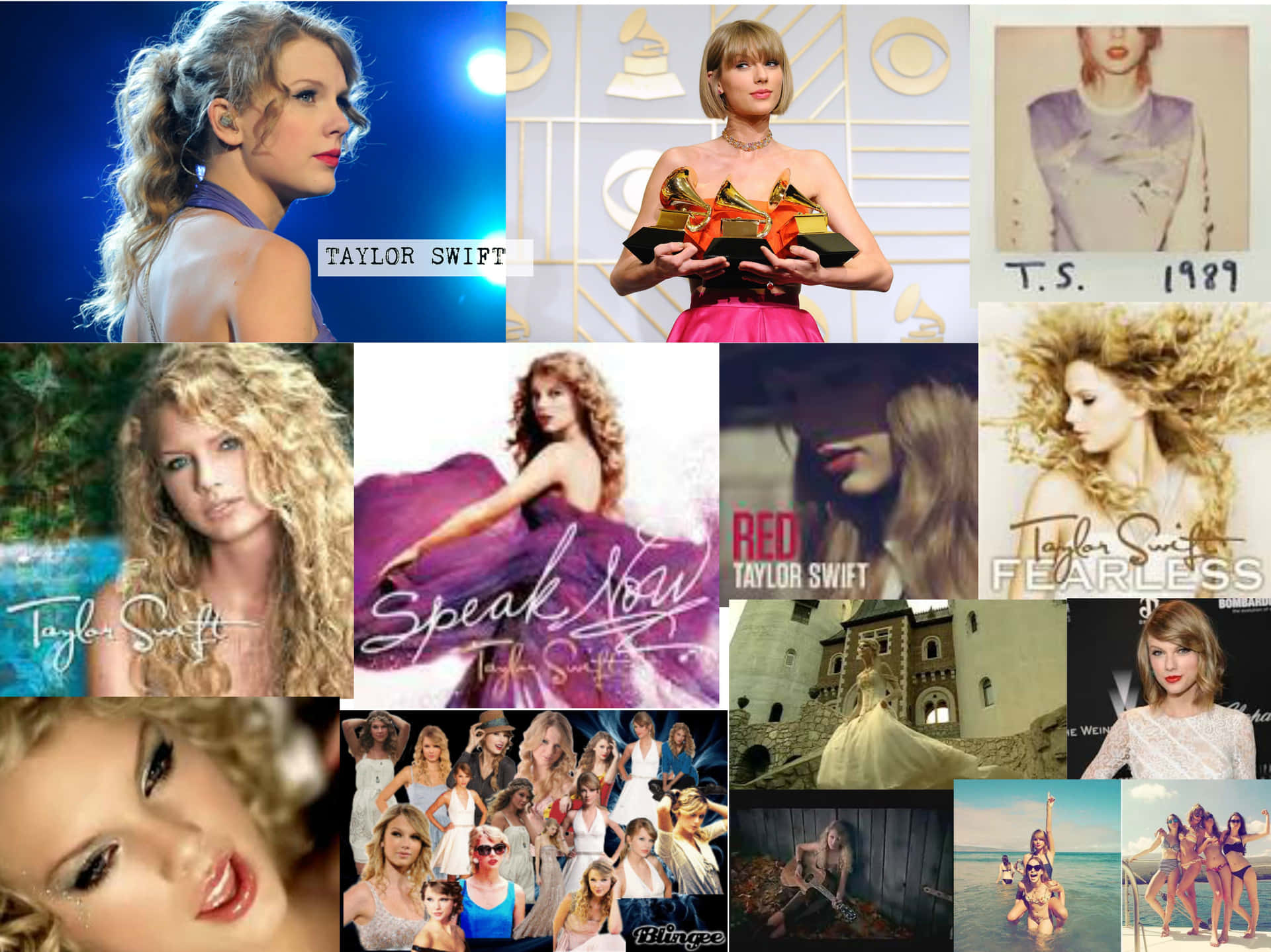 Taylor Swift Career Collage Wallpaper