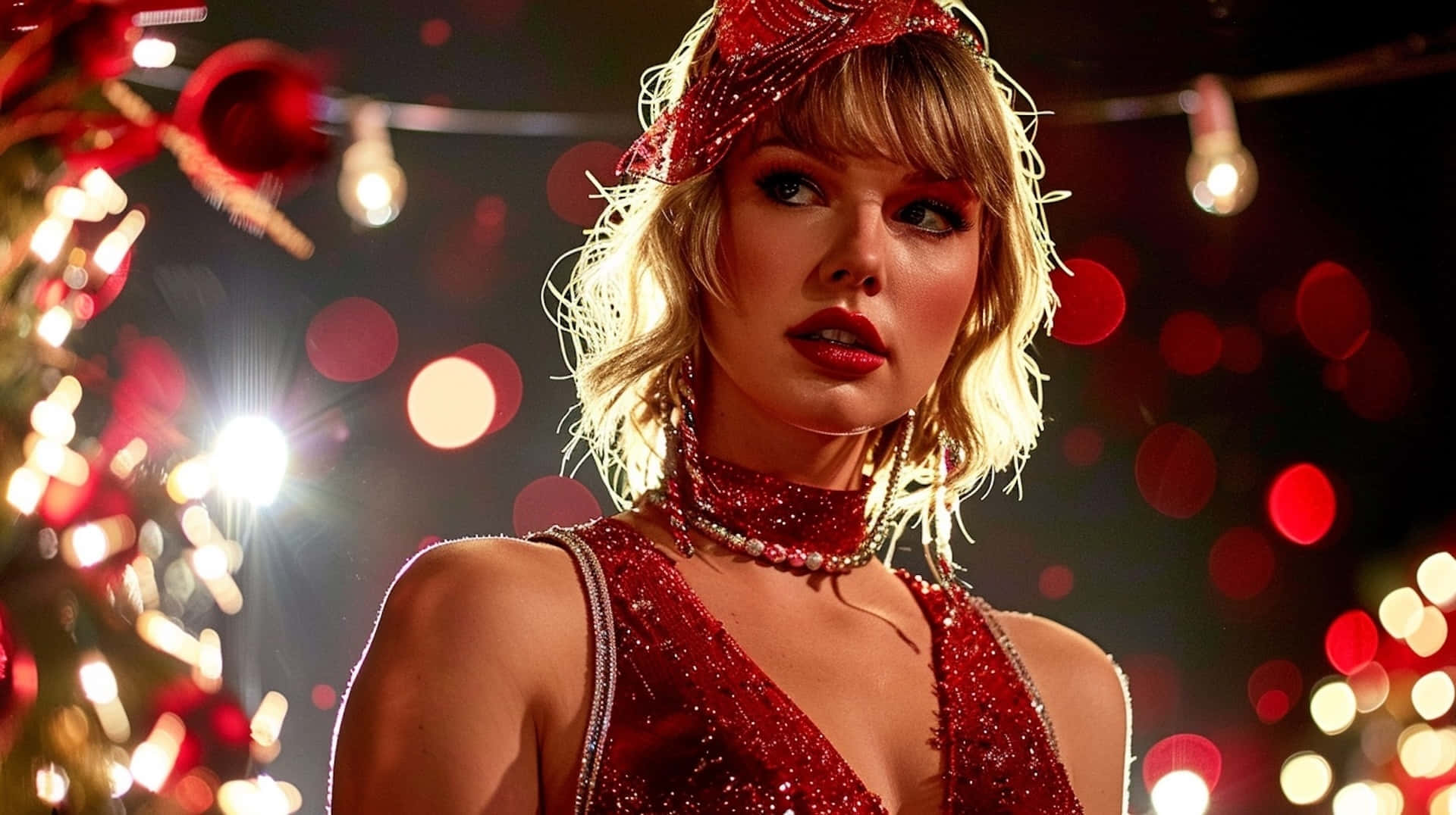 Taylor Swift Christmas Glamour Wallpaper