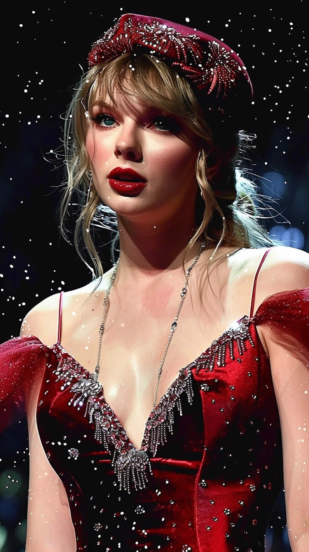 Taylor Swift Christmas Performance Wallpaper