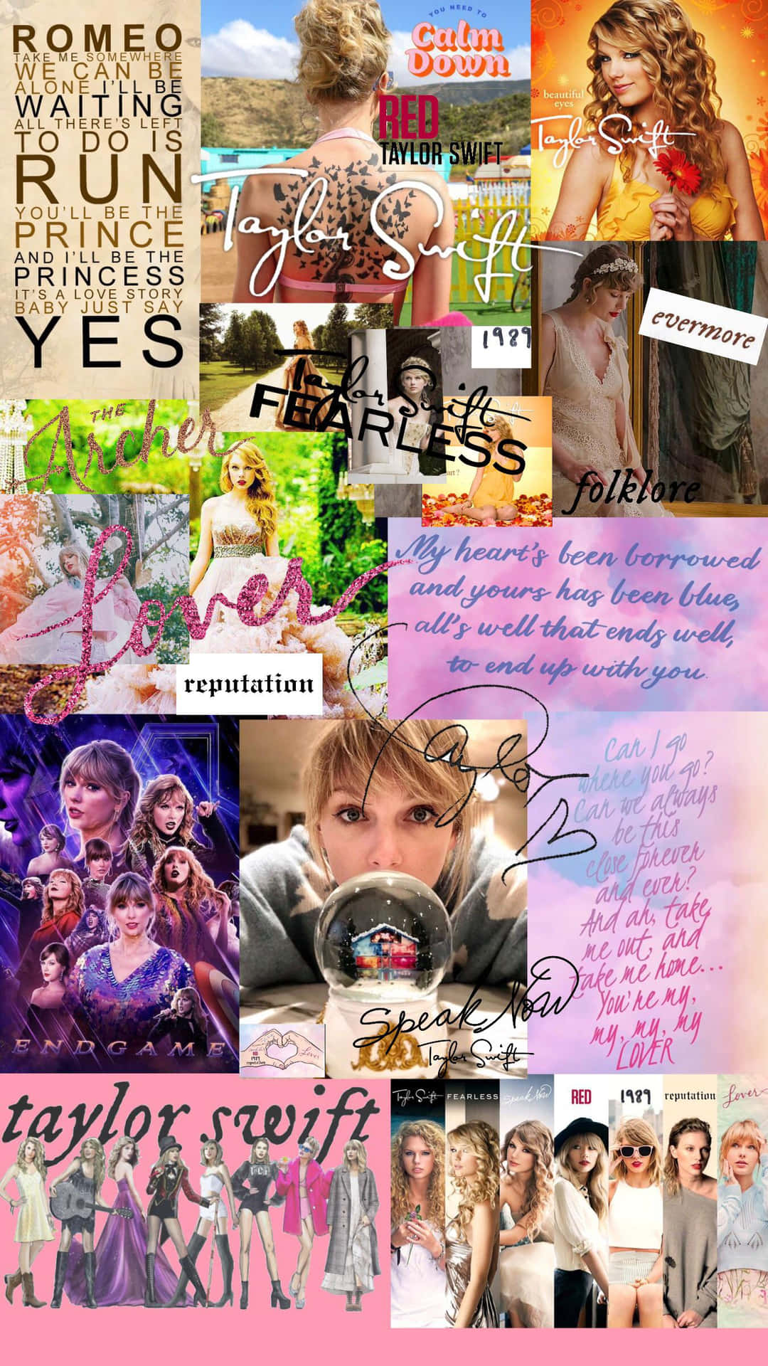 Taylor Swift Collage Career Highlights Wallpaper