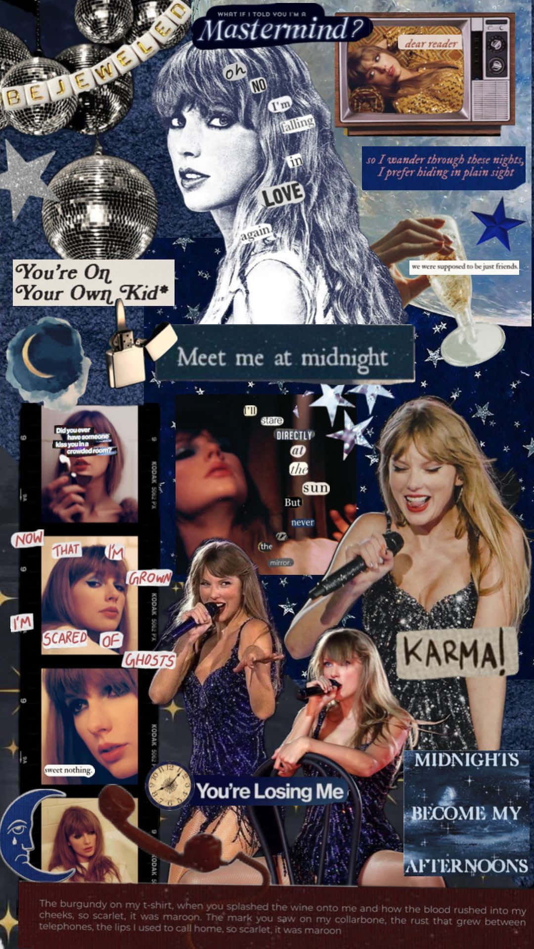 Taylor Swift Collage Midnights Theme Wallpaper