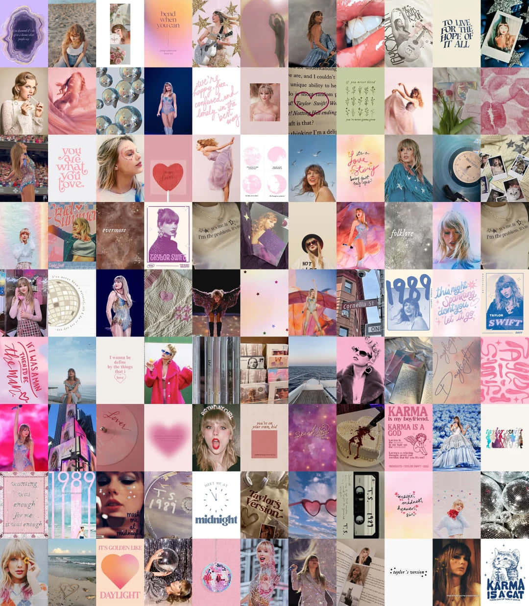 Taylor Swift Collage_ Mosaic Of Memories Wallpaper