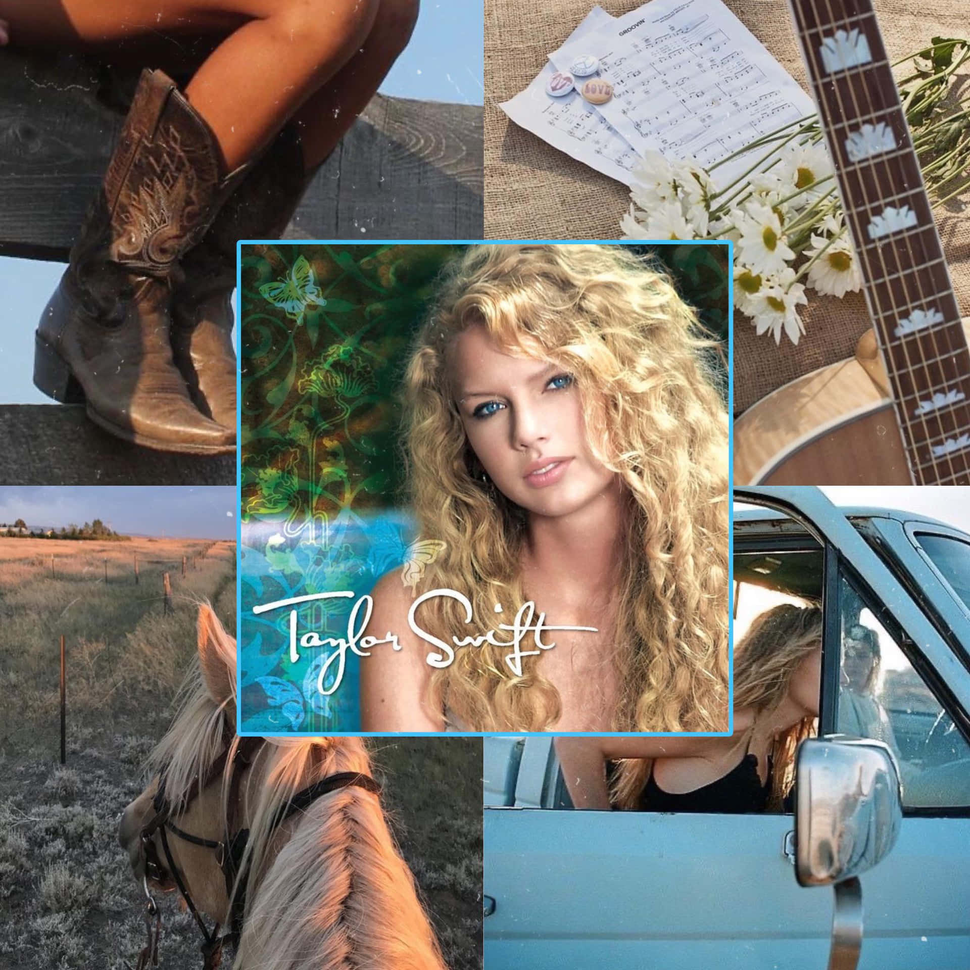 Taylor Swift Country Aesthetic Collage Wallpaper