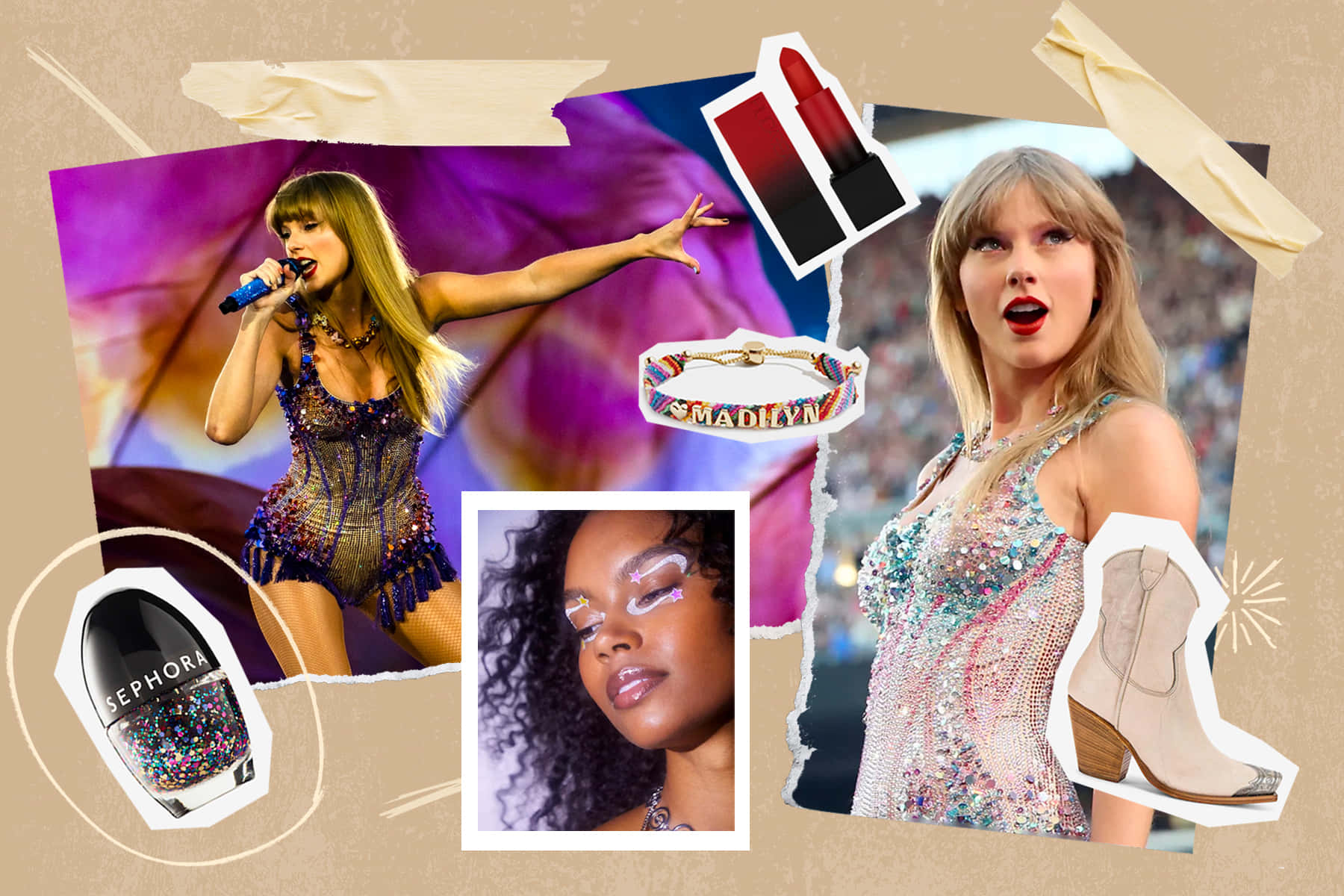 Taylor Swift Eras Tour Collage Wallpaper